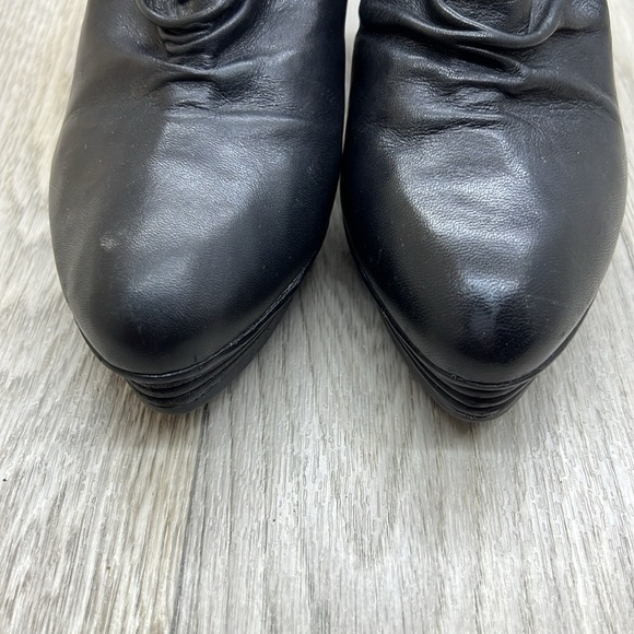 All Saints Spitalfields Sigma Platform Heels Black Leather/Suede - Picture 3 of 12